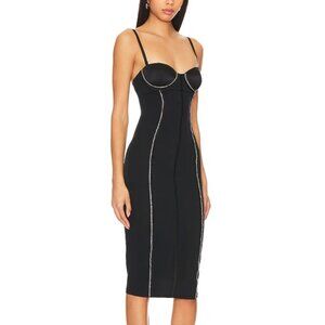 Fleur Du Mal Brilliant Crystal Embellished Black Dress sz2 $595